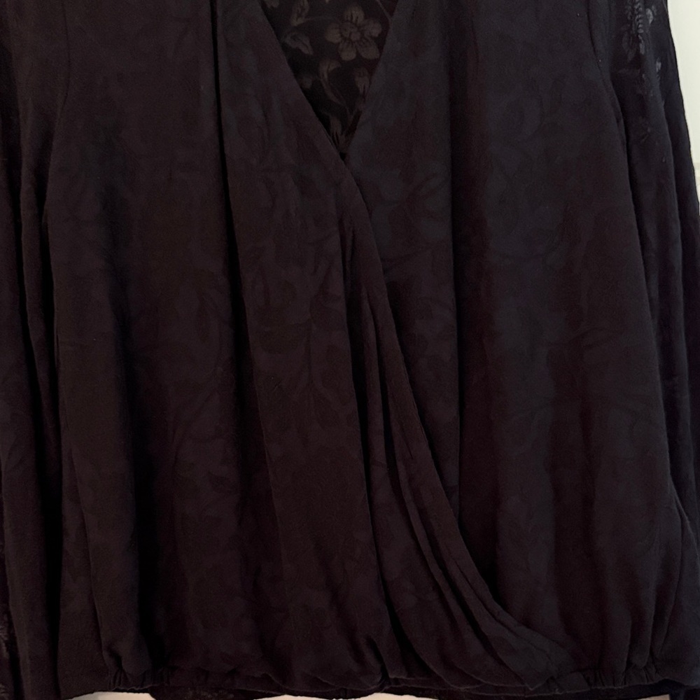 Maeve Black Lace Button Down Shirt - Picture 4 of 7